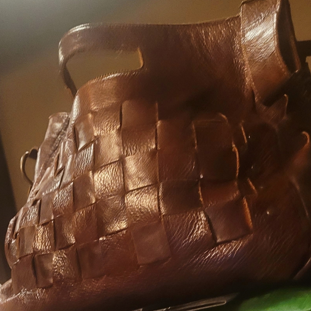 Beautiful Bed Stu Woven Brown Leather Bag